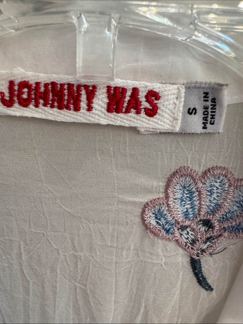 Johnny Was White Embroidered Floral Button-Down Blouse Size Small - Picture 2 of 8